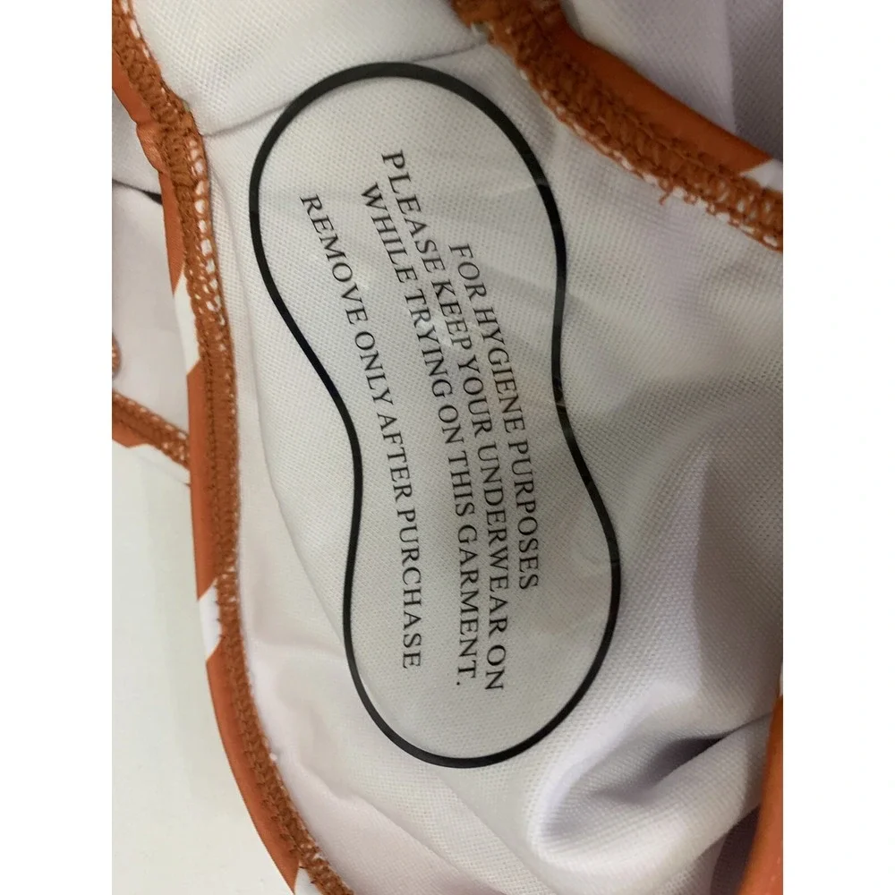 Almarea Women's Top Size Small Floral High Neck Zip Tie Back Orange - Picture 10 of 12